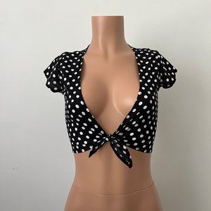 New/Unworn Vanessa Mooney Violette Polka Dot Tie Top XS
